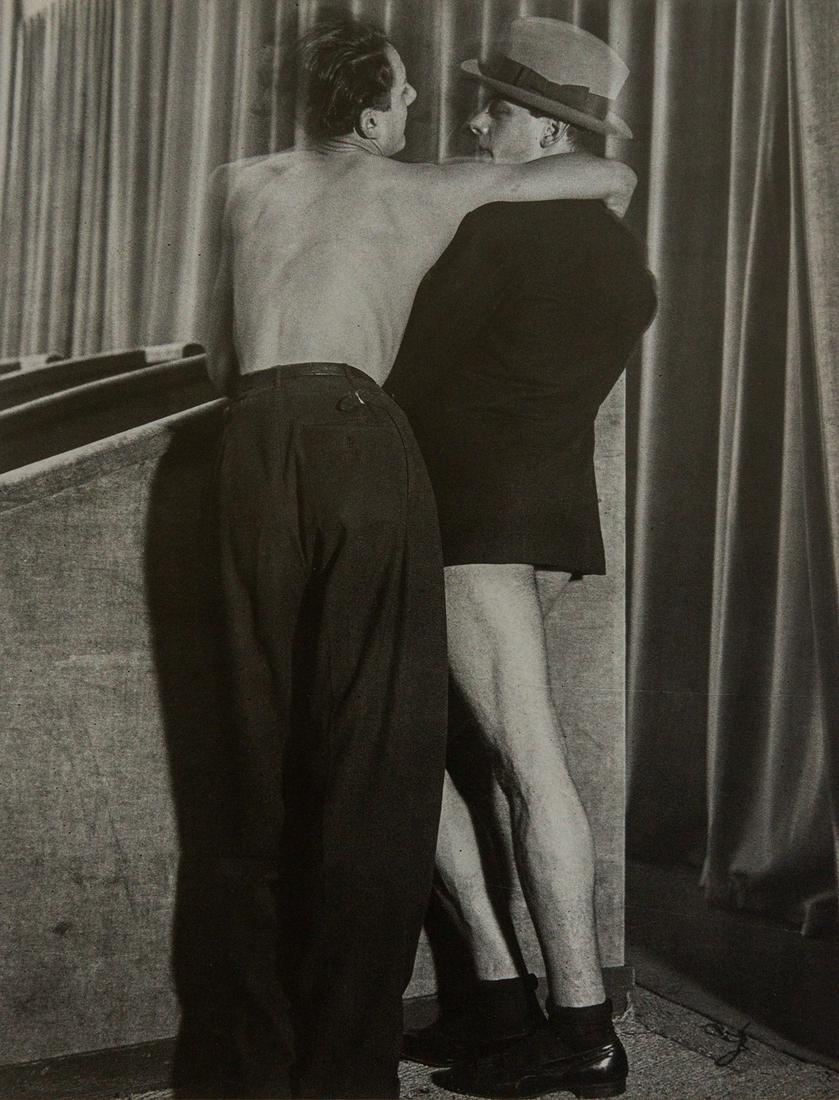 BRASSAI - A Suit for Two, Paris, 1931: Artist: BRASSAI Title: A Suit for Two, Paris, 1931 Medium: Photo Litho, 1993, Spain Dimensions: 9.25x12.15" Description: Heat Wax Mounted on 12x16" Conservation Board Artist Bio: Brassai was a Hungari