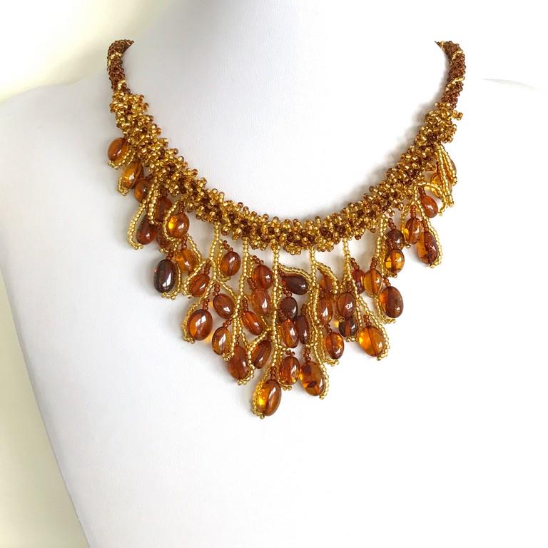 Unique and Staggering Amber Floral Necklace made from (1 of 9)