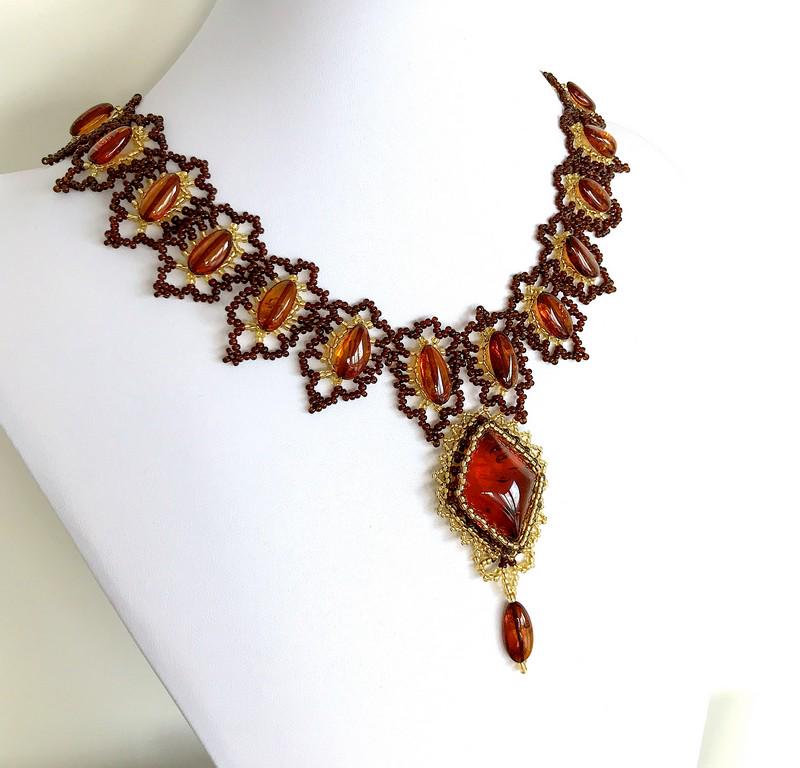 Unique and Outstanding Amber Floral Necklace made from (1 of 10)