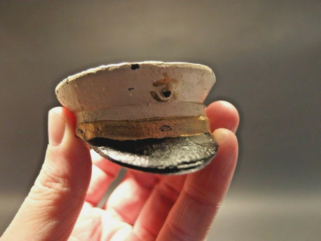 Cast Iron Navy Hat Beer Bottle Opener w Anchor: Description 3" x 2 1/2" Wide Well made reproduction antique cast iron white hat bottle opener. Nice detailed casting.. good heavy solid piece, really looks old. The hat is hand painted mostly white wi