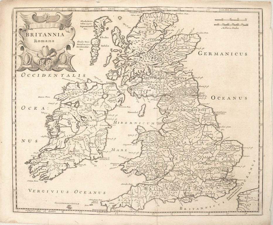 1695 Morden Map of the British Isles in Roman Times -- (1 of 1)