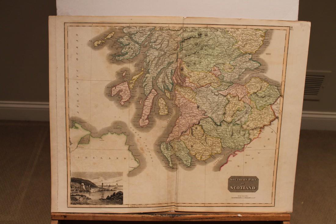 Map of Southern Scotland.: Title: Map of Southern Scotland. Artist: Thompson Medium:Paper Dimensions: 26" X 21" Description: Map of Southern Scotland, drawn and engraved for Thomson's New General Atlas. Dated 1817. Hand colored