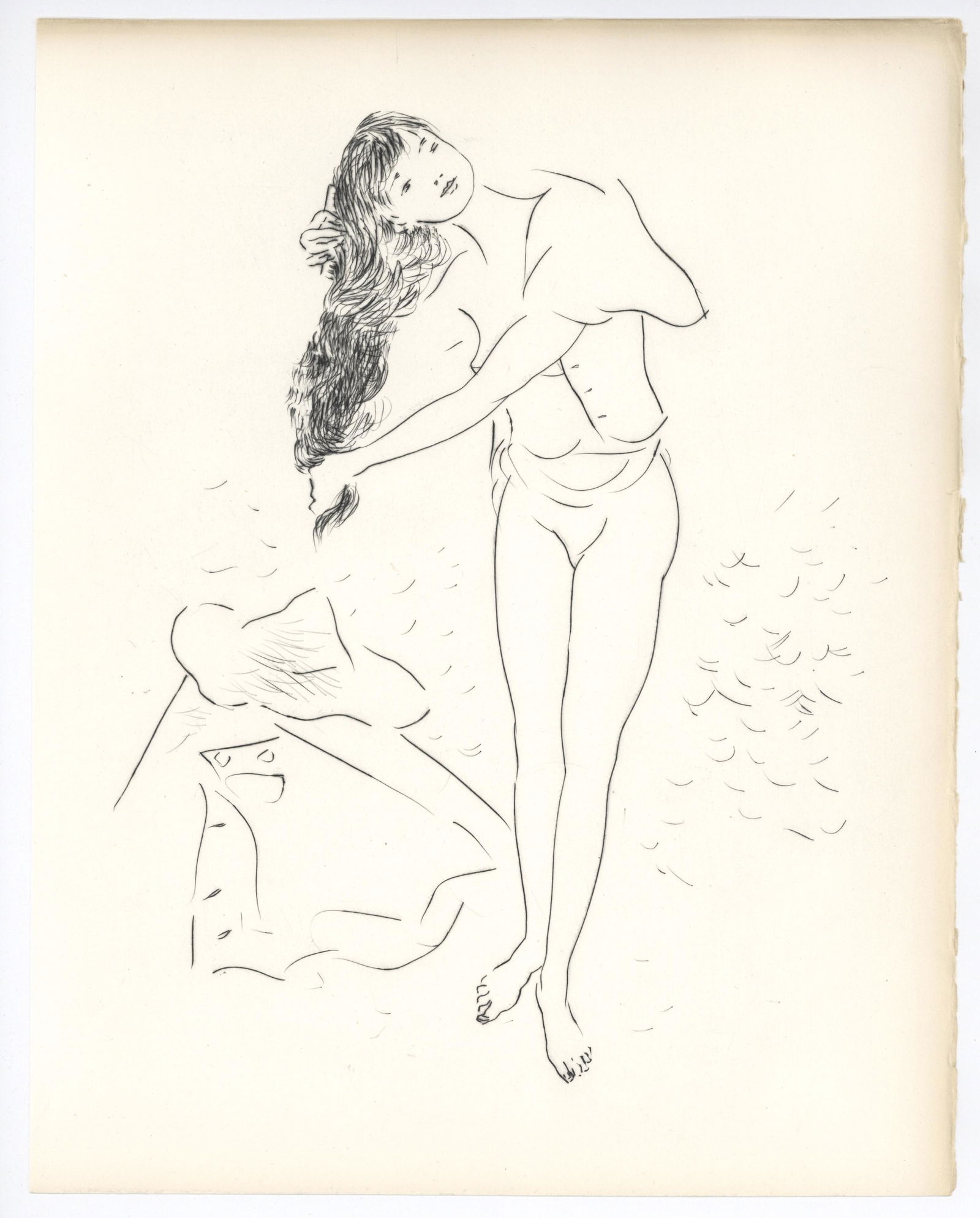 Marcel Vertes original etching "La toilette" (1 of 1)