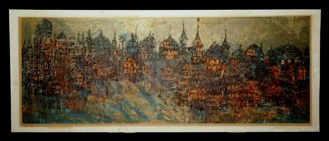 60 Serigraph Vienna Reflections No.2 Dorothy Bowman: Up for sale from a local estate in Honolulu Hawaii this 1960 US limited edition of 75 color serigraph print that is titled "Vienna Reflection No.2" and was created by the artist Dorothy Bowman (born 1