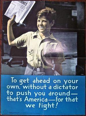 To Get Ahead On Your Own... - Original 1943 WWII Poster (1 of 1)