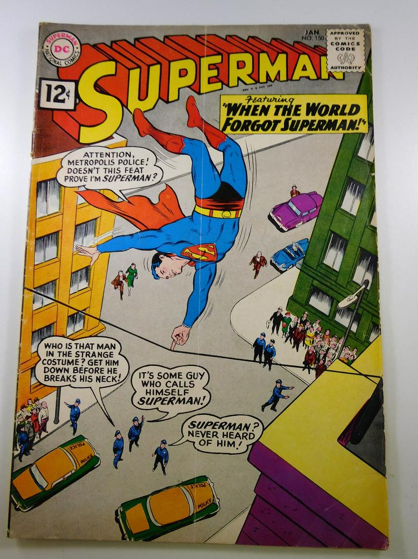 Superman #150: No Reserve! Superman #150 VG Shipping: Individual Comics: Flat-rate of $9.99 (1-8 comics) or $19.99 (9+ comics) to anywhere within the contiguous U.S. International: Foreign shipping rates are determi
