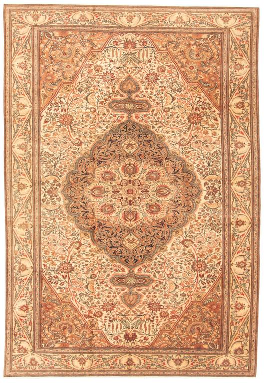 Hand-knotted Keisari Vintage Ivory Wool Rug 6'9" x 9'9" (1 of 3)