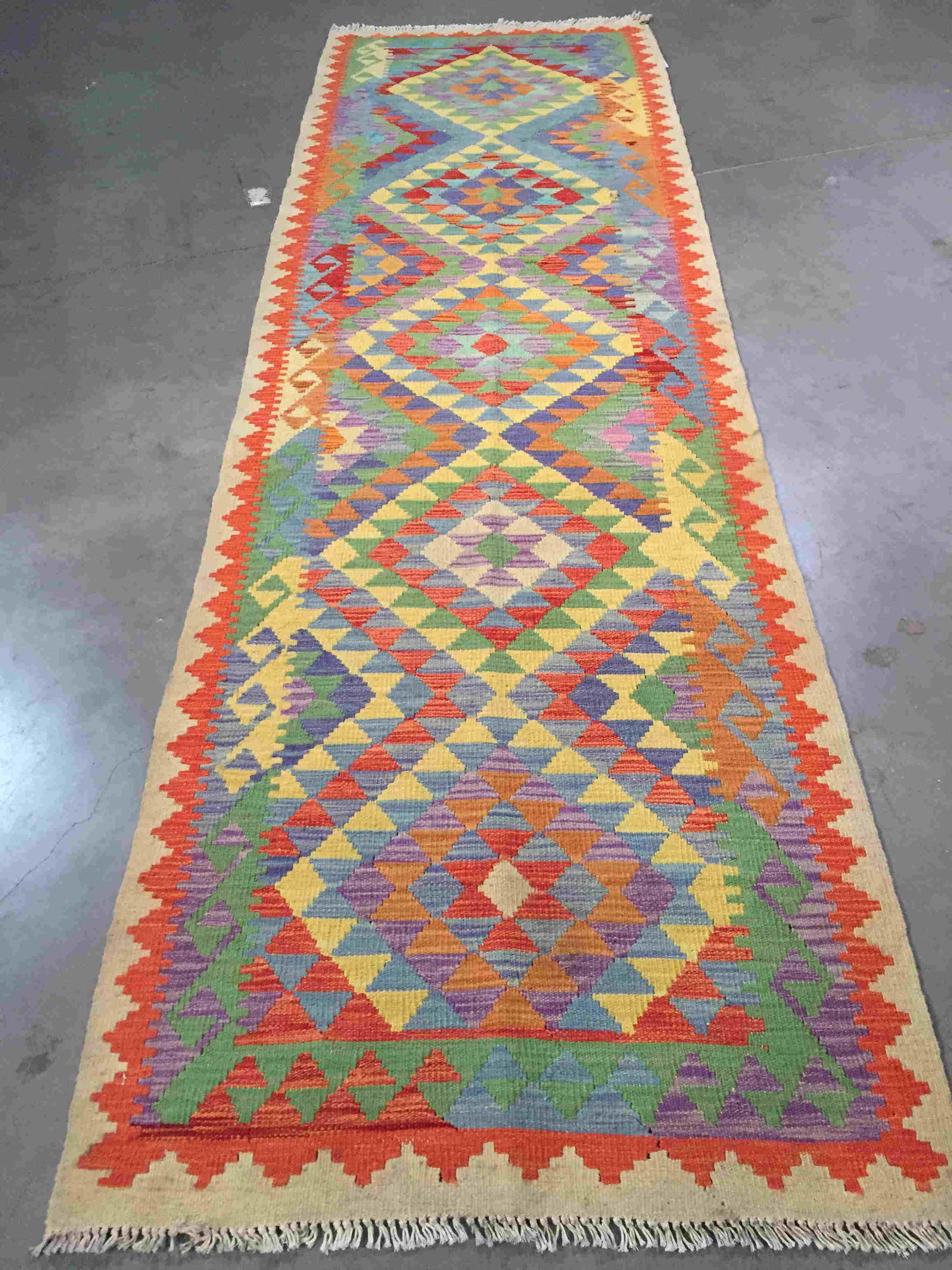 COLORFUL HAND KNOTTED KLIM RUNNER 2.8x9.8 (1 of 10)