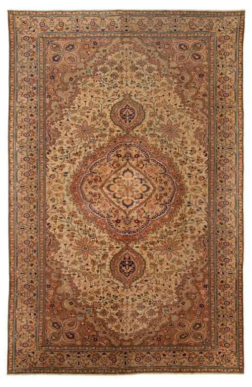 Hand-knotted Keisari Vintage Ivory, OrangeRug 6'5" x (1 of 3)