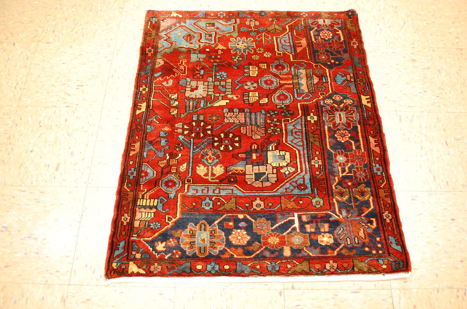 CIRCA 1950s ANTIQUE RARE SIZE MALAYEER SAMPLER RUG 2' (1 of 9)