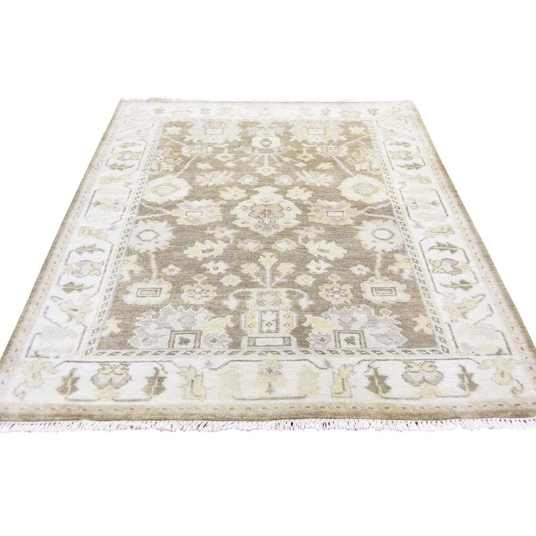 Pure Wool Oushak Runner Hand Knotted Oriental Rug (1 of 6)