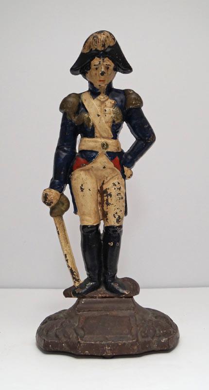 Antique Soldier on Pedestal Cast Iron Doorstop (1 of 7)
