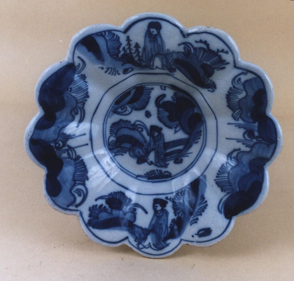 A Fine Rare Bristol Delft Lobed Dish Decorated In The (1 of 1)