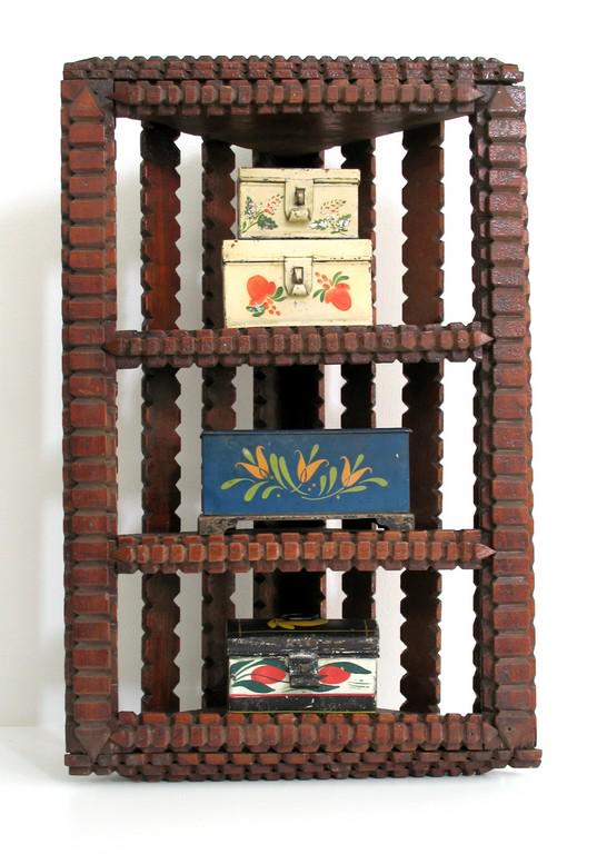 Tramp Art Corner Shelf. (1 of 6)
