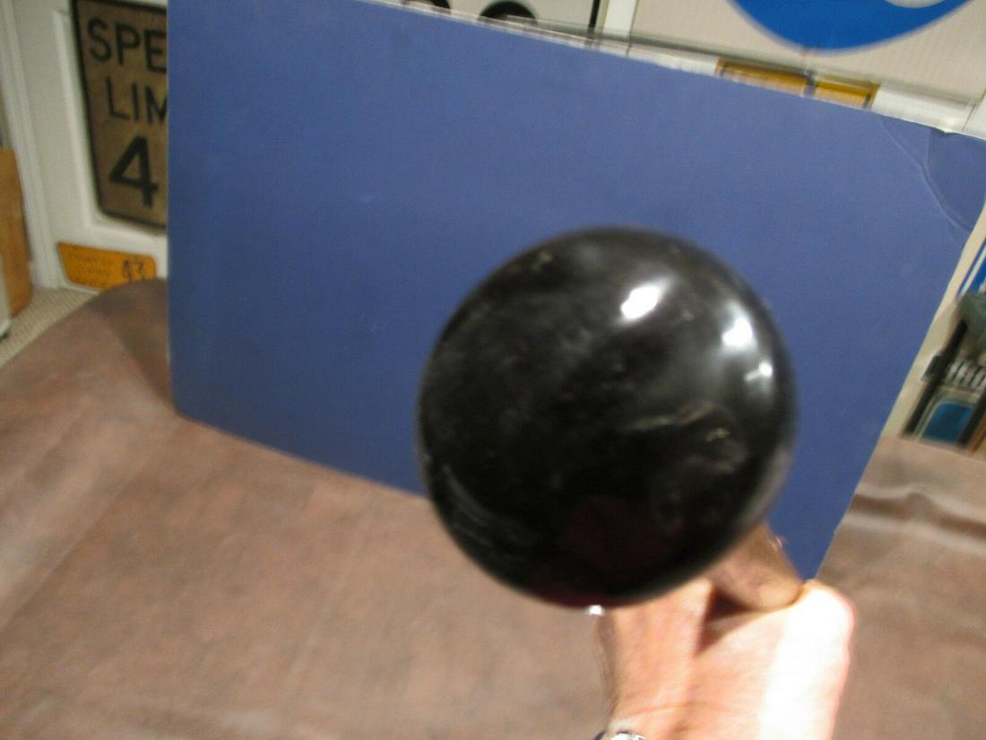 Antique Black Porcelain Door Knob Top On Ash Wood (1 of 10)