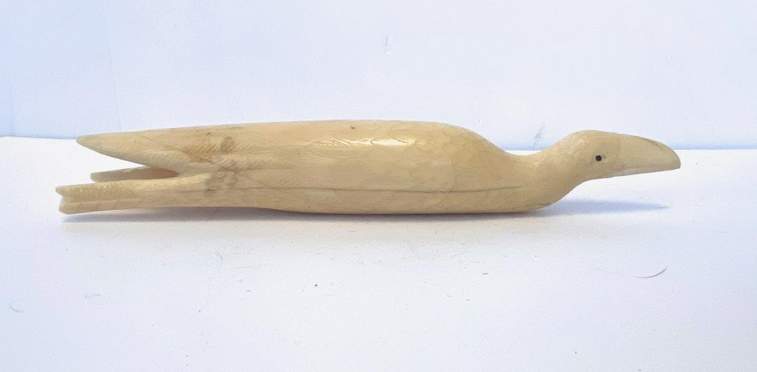 Inuit Walrus Ivory Bird Fetish With Inlaid Eyes (1 of 3)