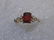 14kt Gold Garnet Diamond Ring, Emerald Cut, 1 ctw, Sz. - 2