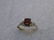 14kt Gold Garnet Diamond Ring, Emerald Cut, 1 ctw, Sz. - 4