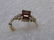 14kt Gold Garnet Diamond Ring, Emerald Cut, 1 ctw, Sz. - 5