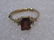 14kt Gold Garnet Diamond Ring, Emerald Cut, 1 ctw, Sz. - 6