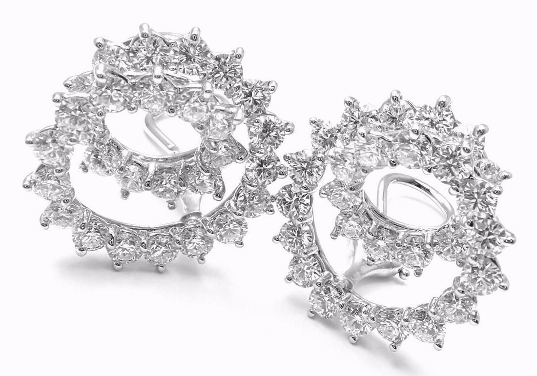 Tiffany &Co Swirl Platinum Diamond Earrings Box & Paper (1 of 10)