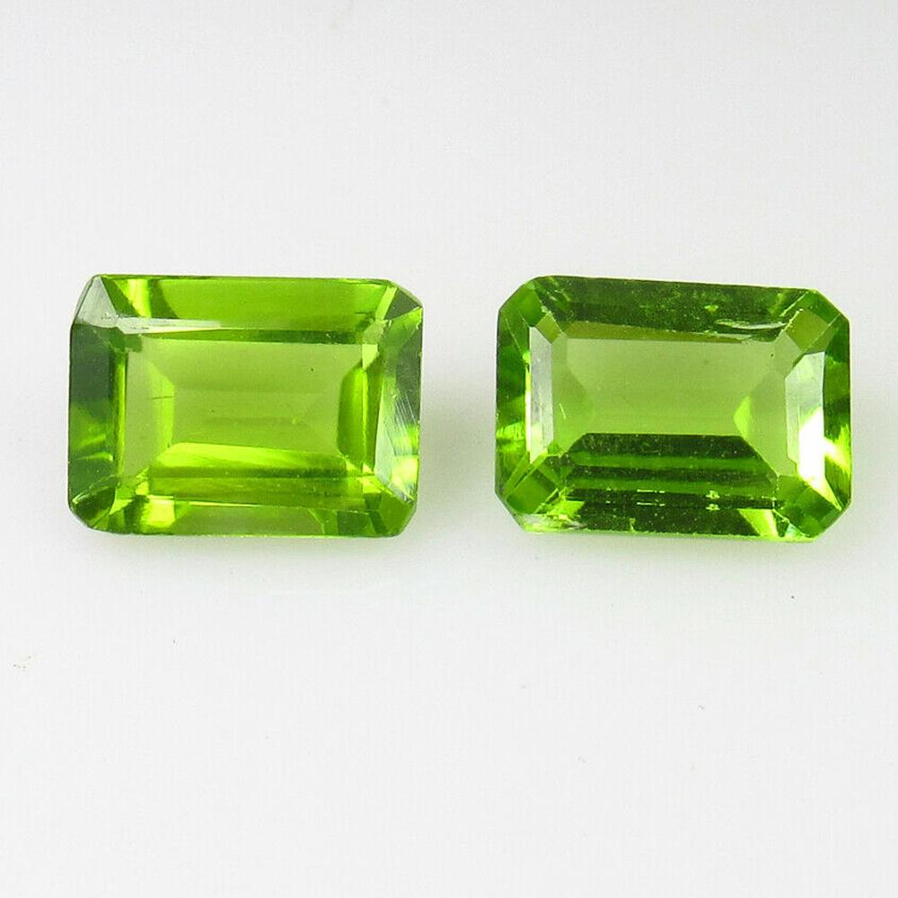 3.28 Ct Natural Pakistan Peridot Octagon Pair (1 of 2)