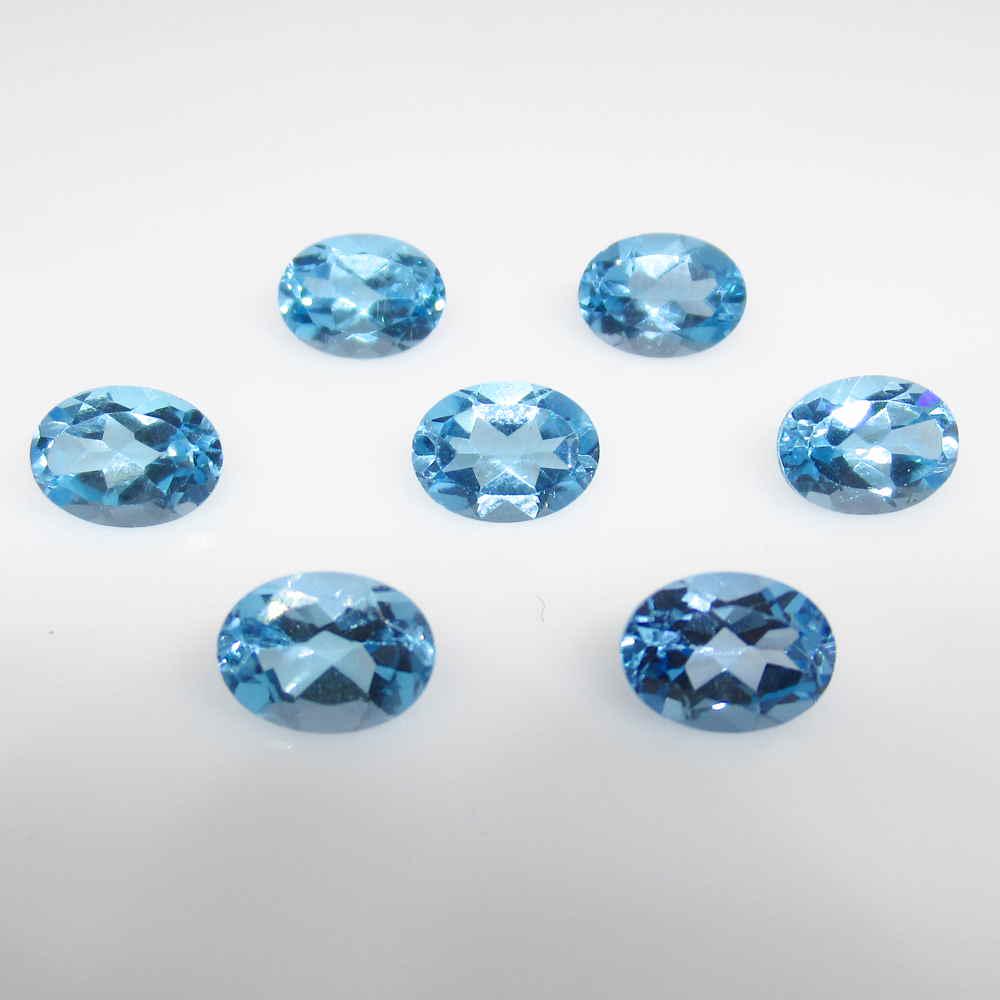10.47 Ctw Natural 7 Blue Topaz Oval Necklace Set (1 of 2)
