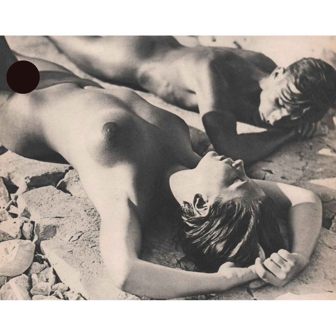 EDMUND KESTING - Nude Sunbathers: Artist: EDMUND KESTING Print Title: Nude Sunbathers Medium: Sheet-fed Gravure Printing Date: 1930's Printed in France Image Size approx: 7 X 8.5 inches Edmund Kesting Edmund Kesting (1892-1970) was a