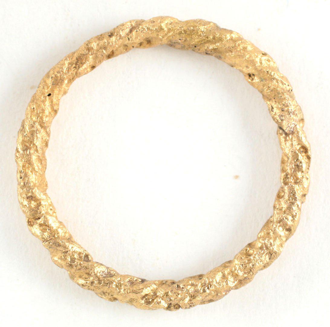 VIKING ROPED OR TWIST WEDDING RING. Cambridgeshire: Size 10 ½ for a warrior with twist motif its entire circumference. The spiral or helix was a favorite Viking form. Professionally refurbished with the 24 karat gold overlay restored. Vikings exchange
