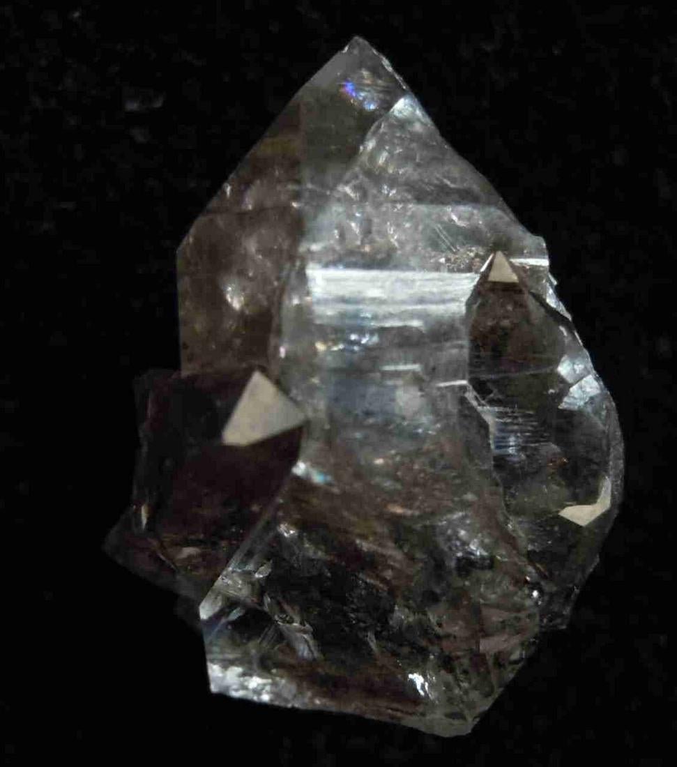 GENUINE HERKIMER DIAMOND: Title: GENUINE HERKIMER DIAMOND Origin: Ace of Diamonds Mine, Middleville ,New York, USA Size: 2x1.3x1.3 cm / 3.52 gram Description: irregular shaped smoky quartz var herkimer diamond with attached cy