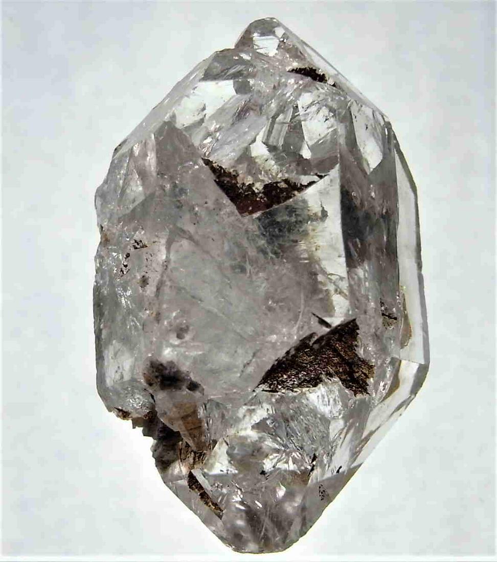 BIG GENUINE HERKIMER DIAMOND: Title: BIG GENUINE HERKIMER DIAMOND Origin: Ace of Diamonds Mine, Middleville ,New York, USA Size: 3.6x2.1x1.7 cm / 15.44 gram Description: big, irregular shaped quartz var herkimer diamond. some exte