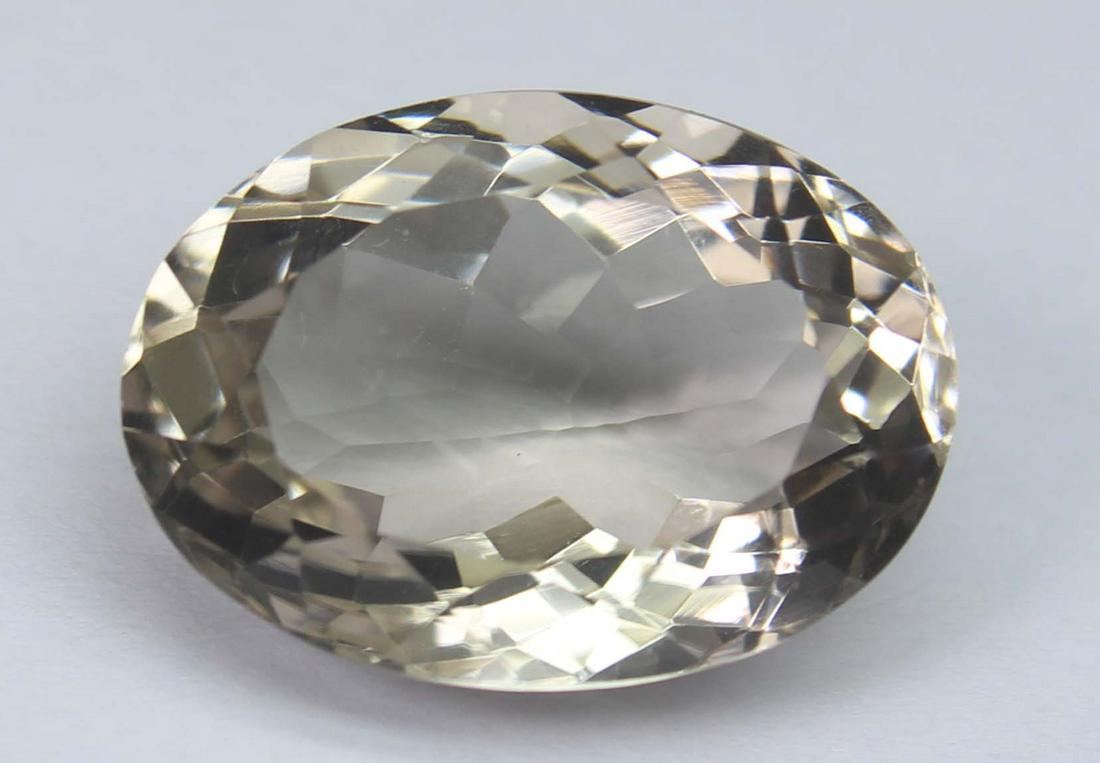 18.63 Ct Natural Lemon Quartz: No Reserve! Title: 18.63 Ct Natural Lemon Quartz Additional Information: Gemstone : Natural Lemon QuartzWeight : 18.63 CtsShape : Oval CutColour : Greenish Yellow Dimensions : 18.9x16.3x10.6Origin : A