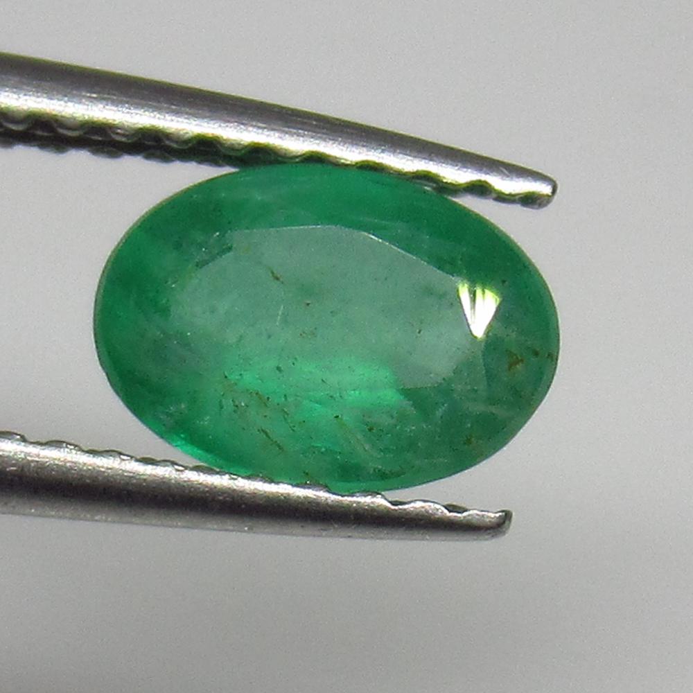 0.74 Ct Natural Zambian Emerald Oval Cut (1 of 2)