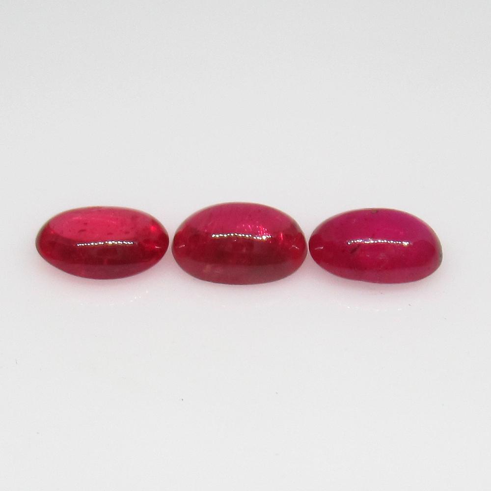 2.19 Ct Natural 3 Red Ruby Oval Set (1 of 2)