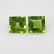 3.73 Ctw Natural Pakistan Peridot Square Pair