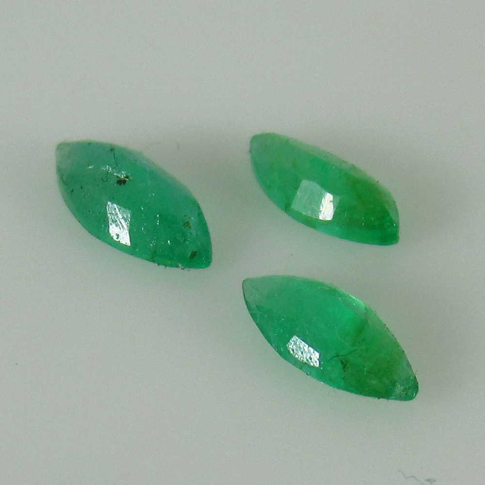 0.78 Ctw Natural 3 Zambian Emerald Marquise Set (1 of 2)