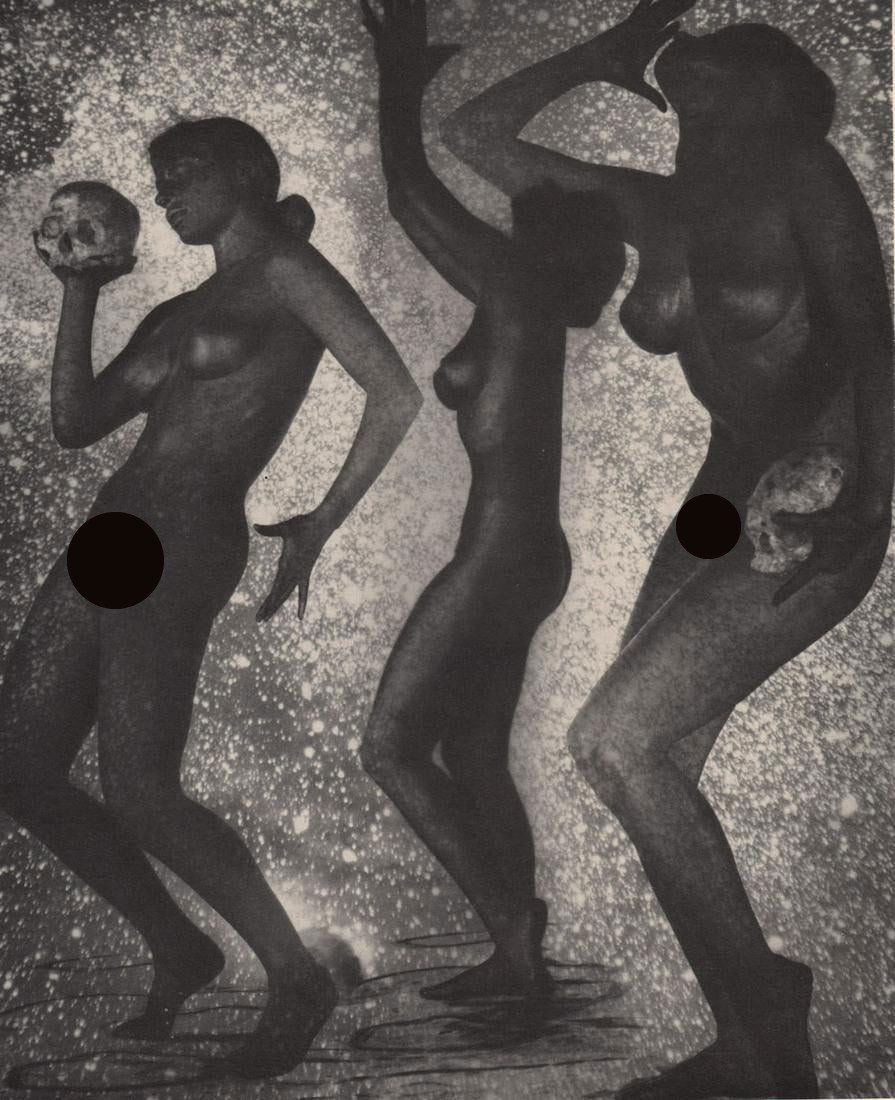 ANDRE DE DIENES - Nude dancers, Multiple exposure: Artist: ANDRE DE DIENES Print Title: Nude dancers, Multiple exposure Medium: Photoengraving Printed 1950’s in the UK Image size (inches) approx. 8 x 6.5” Andre De Dienes was a professional photogr