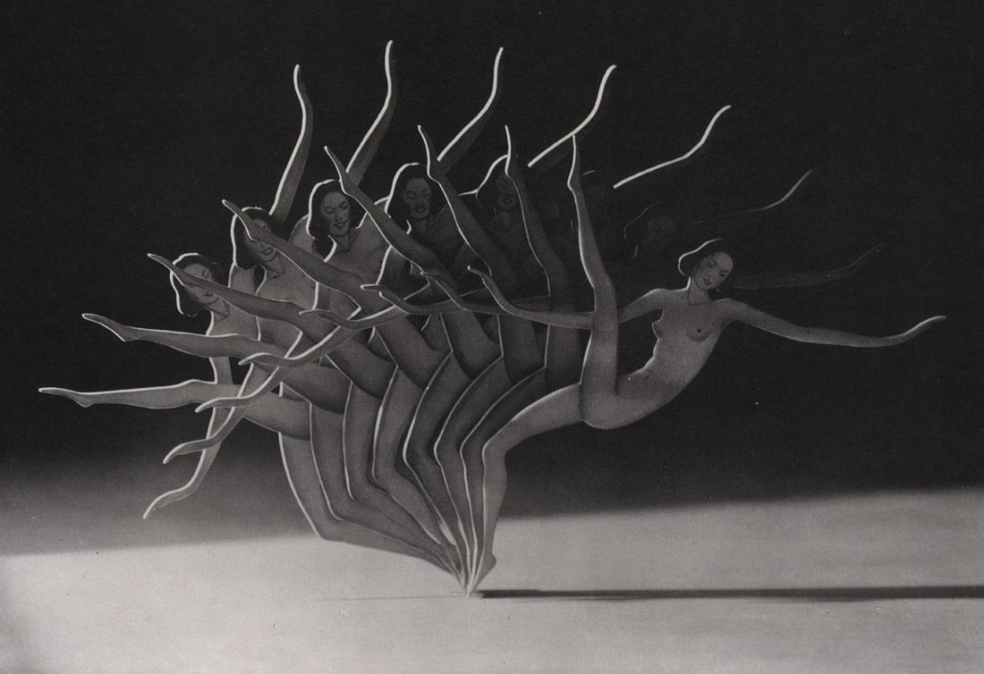 F. DRITIKOL - Fan Dancer, 1935: Artist: F. DRITIKOL Print Title: Fan Dancer, 1935 Medium: Photo-lithograph Printed 1980’s in Japan Image size (inches) approx. 6 x 8.5” Artist Bio: Frantisek Drtikol was a Czech photographer whose