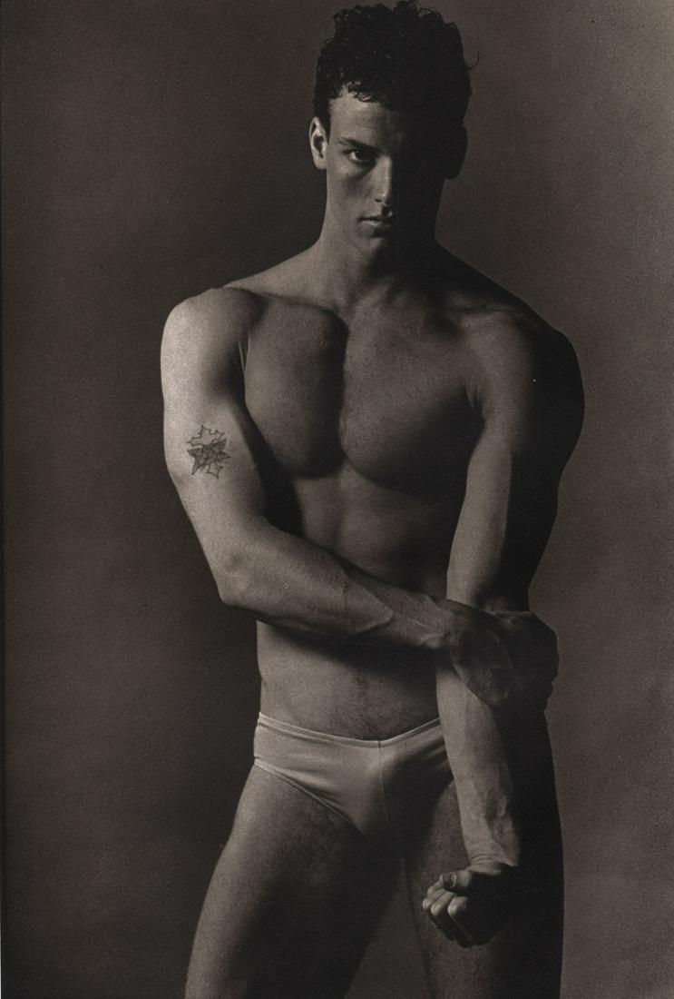 KEN HAAK - Male Nude ,1984: Artist: KEN HAAK Print Title: Male Nude 1984 Medium: Tri-tone Photo-lithographs (Limited edition of 5000) Printed in the 1980’s, in the US Image size (inches) approx.9.5 x 6.5” Ken Haak(1923 - 199