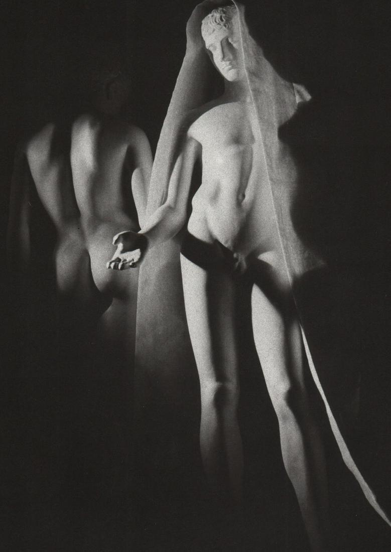 HERBERT LIST - Nude and Statue, 1950: Artist: HERBERT LIST Print Title: Nude and Statue, 1950 Printing Date: 1980’s Medium: Photo-lithograph Printed in: Austria Image Size: approx. 8 x 5.5” Artist Bio: Herbert List was a German photog