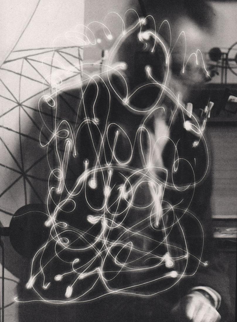 MAN RAY - Spacewriting, 1937: Artist: MAN RAY Print Title: Spacewriting, 1937 Medium: PhotoLitho Printed 1980’s in Germany Image size (inches) approx. 7 x 5 Man Ray was an American visual artist who spent most of his career in F