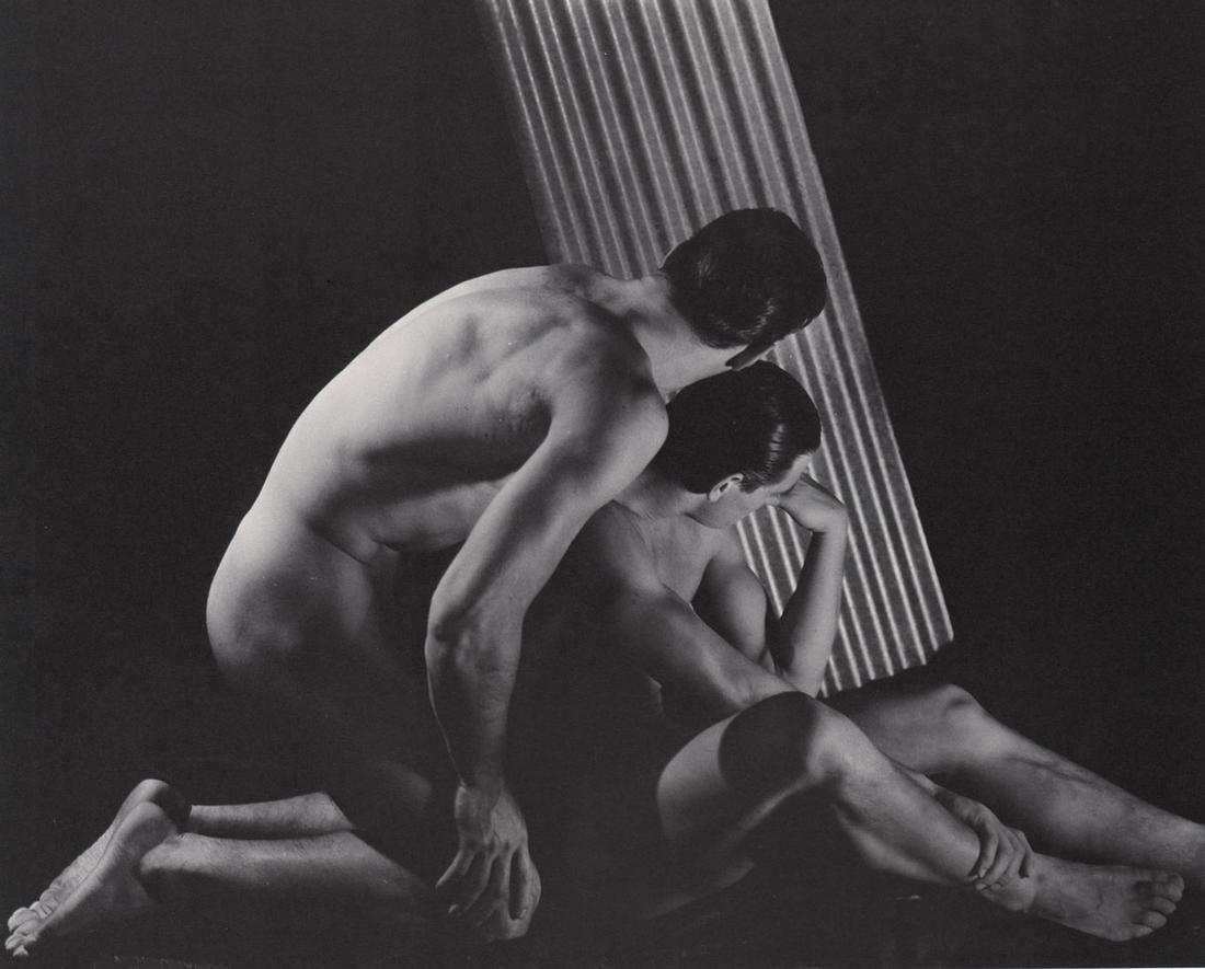 GEORGE PLATT LYNES - Male Nudes,1935: Artist: GEORGE PLATT LYNES Print Title: Male Nudes,1935 Medium: Duotone Photoengraving Printing Date: 1980’s Printed in USA Image Size approx 8 X 9.5” George Platt Lynes (1907-1955).was an America