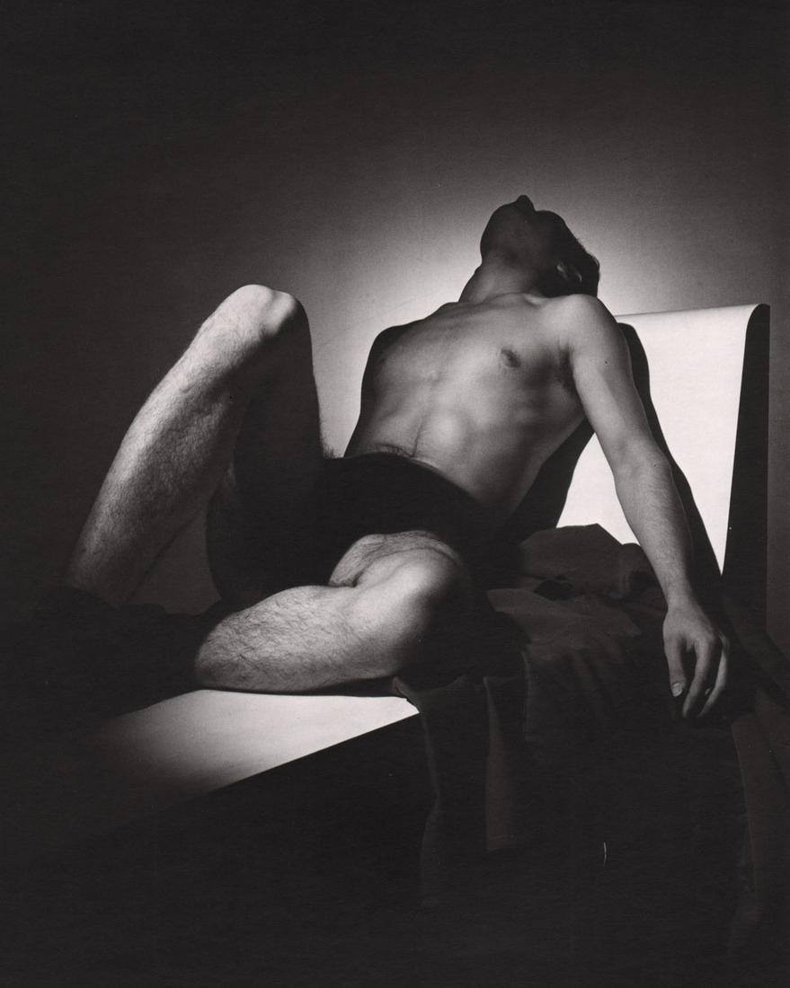 GEORGE PLATT LYNES - Male Nude, 1944: Artist: GEORGE PLATT LYNES Print Title: Male Nude, 1944 Medium: Duotone Photoengraving Printing Date: 1990;s Printed in USA Image Size: 8 X 6.5” George Platt Lynes (1907-1955).was an American fashio