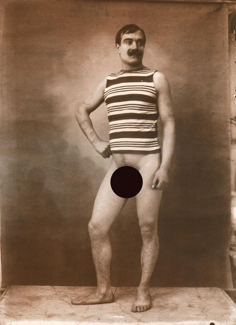 BARON WILHELM VON GLOEDEN - Male nude, 1890: Artist: BARON WILHELM VON GLOEDEN Print Title: Male nude, 1890 Medium:Photoengraving Printed in USA in 1980< Image size (inches) approx. 8 x 5.5” Artist Bio: Baron Wilhelm von Gloeden (1856 – 1931