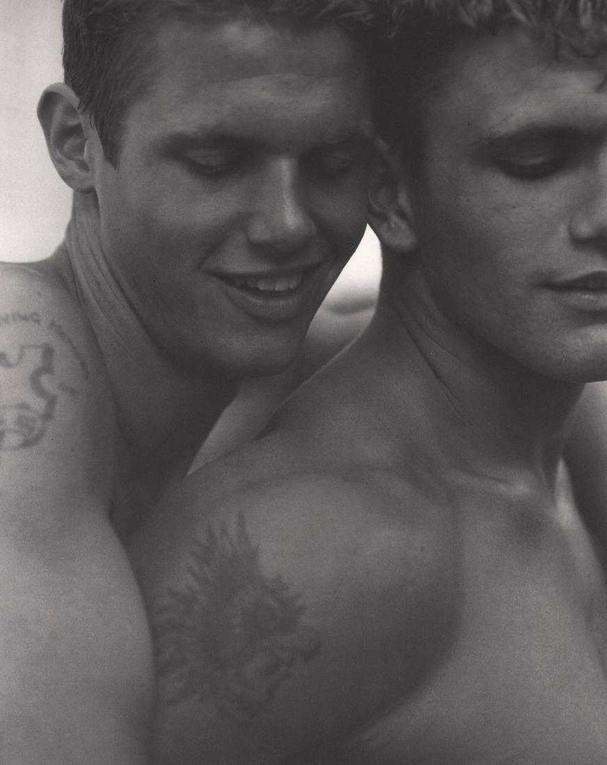 BRUCE WEBER - Nick & Scott Love, Golden Beach FL, 1990: Artist: BRUCE WEBER Print Title: Nick & Scott Love, Golden Beach FL, 1990 Printing Date: 1990’s Medium: photo-lithograph Printed in: Japan Image Size approx.: 11 x 9” Artist Bio: Bruce Weber is an