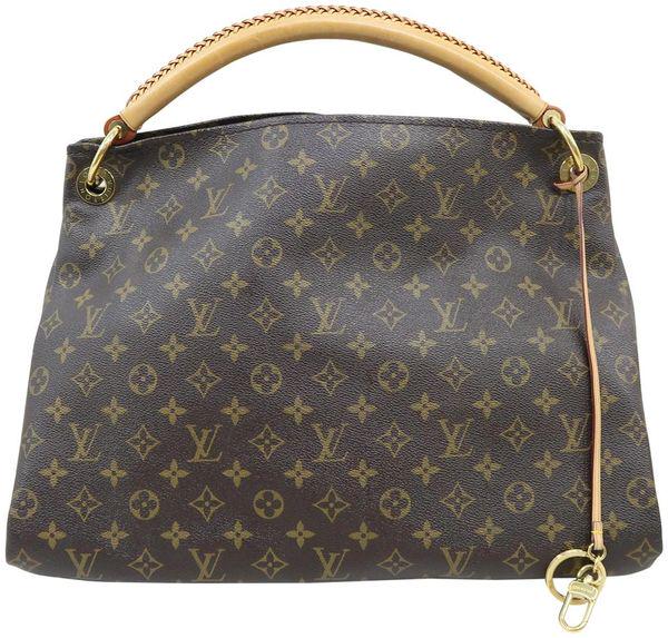 Louis Vuitton Monogram Artsy Mm Brown Leather Tote Bag: We offer this Authentic Louis Vuitton Artsy Handbag in a Monogram Canvas and size MM. This Artsy bag is crafted in brown monogram coated canvas with the iconic LV initials. This classic piece features