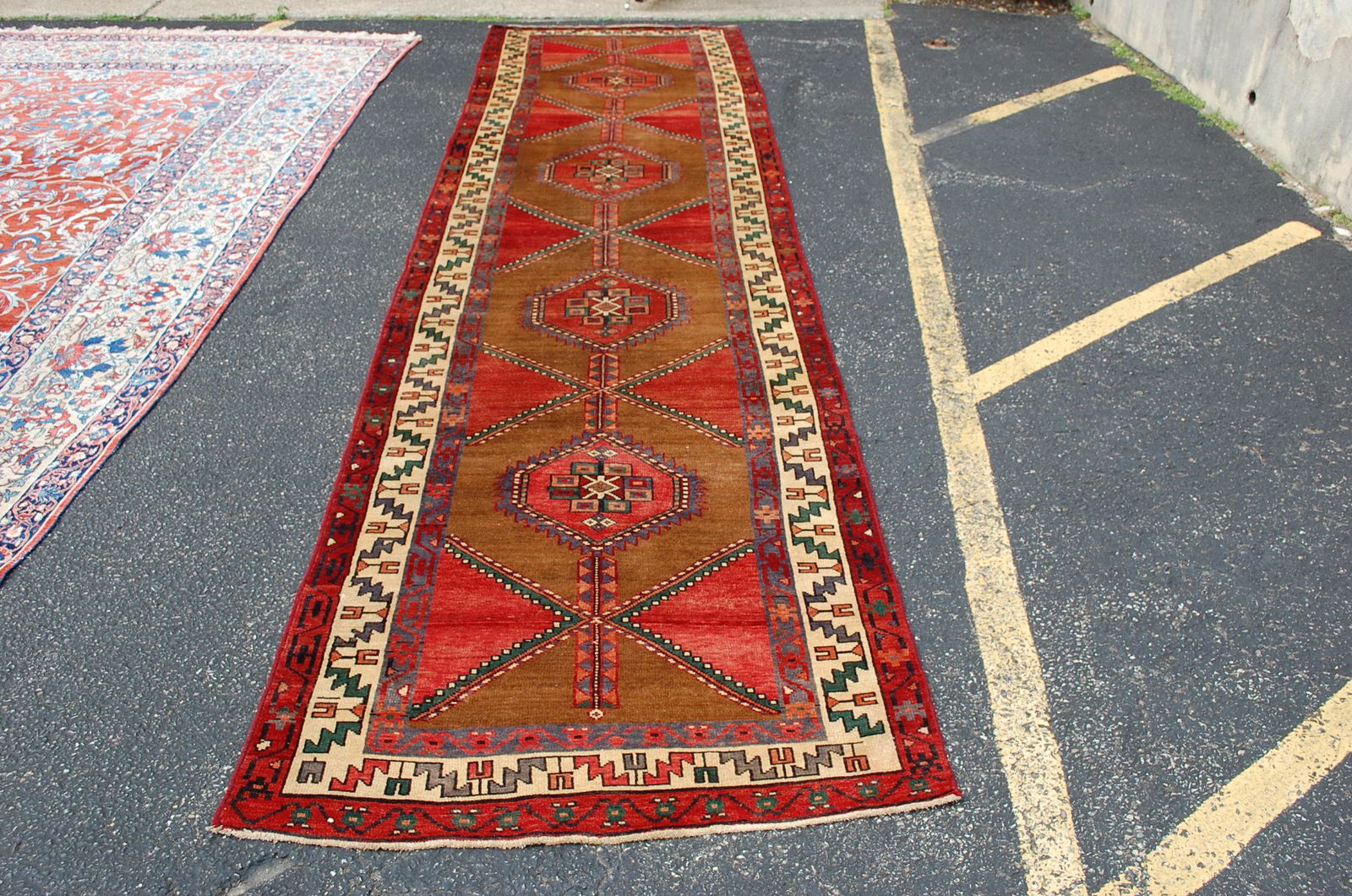 C 1930s PERSAN HARIZ RUG RUNNER 3' 8"x 14' 8" AUTHENTIC (1 of 11)