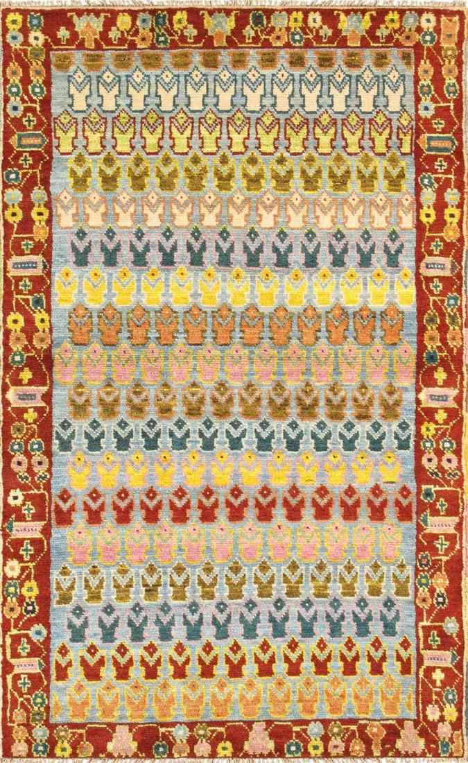 Vintage Turkish Anatolian Lamb's Wool Area Rug- 3'10" X (1 of 2)