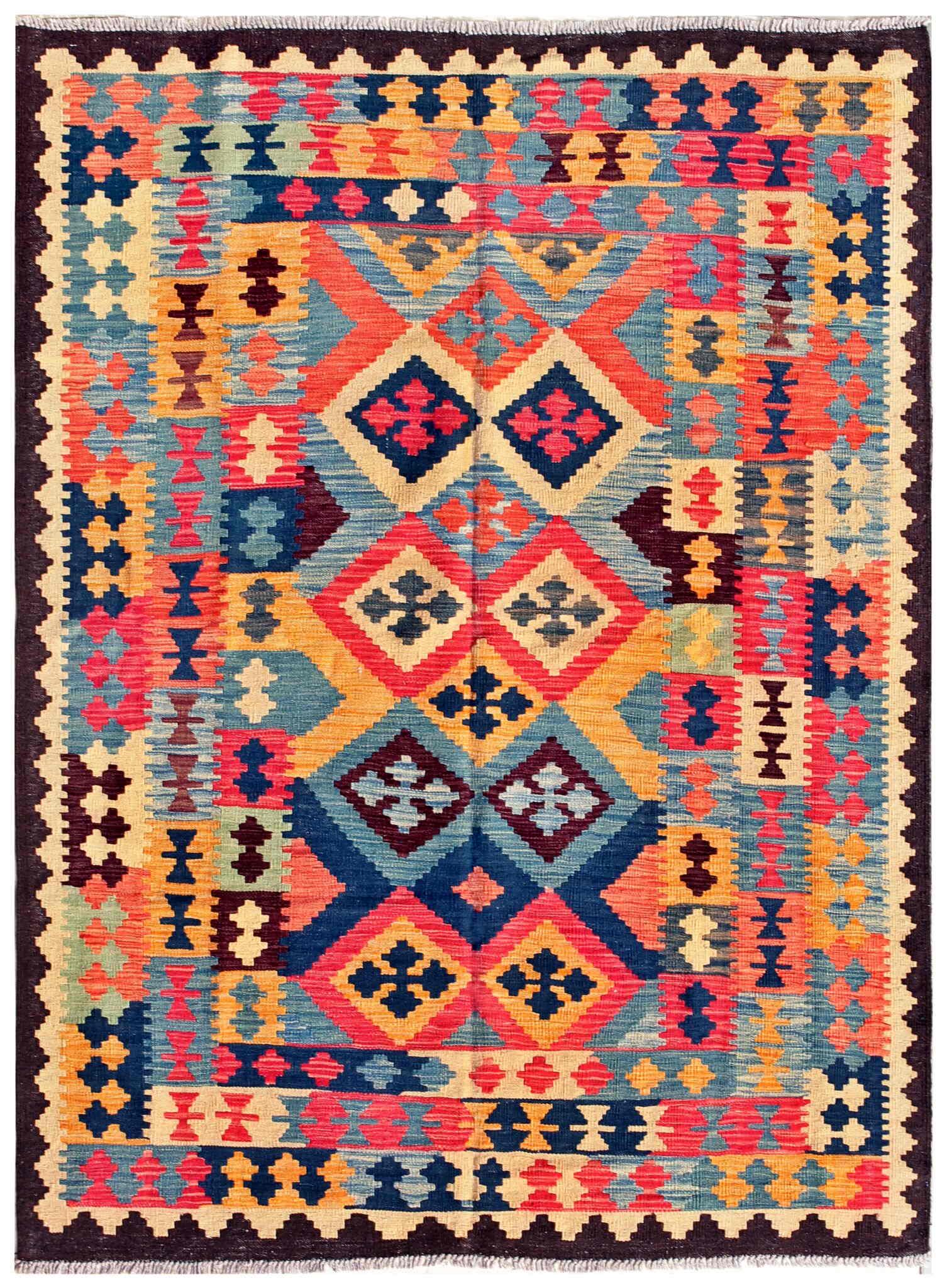 Kilim Collection Hand-Woven Wool Area Rug- 4' 9" X 6' (1 of 1)