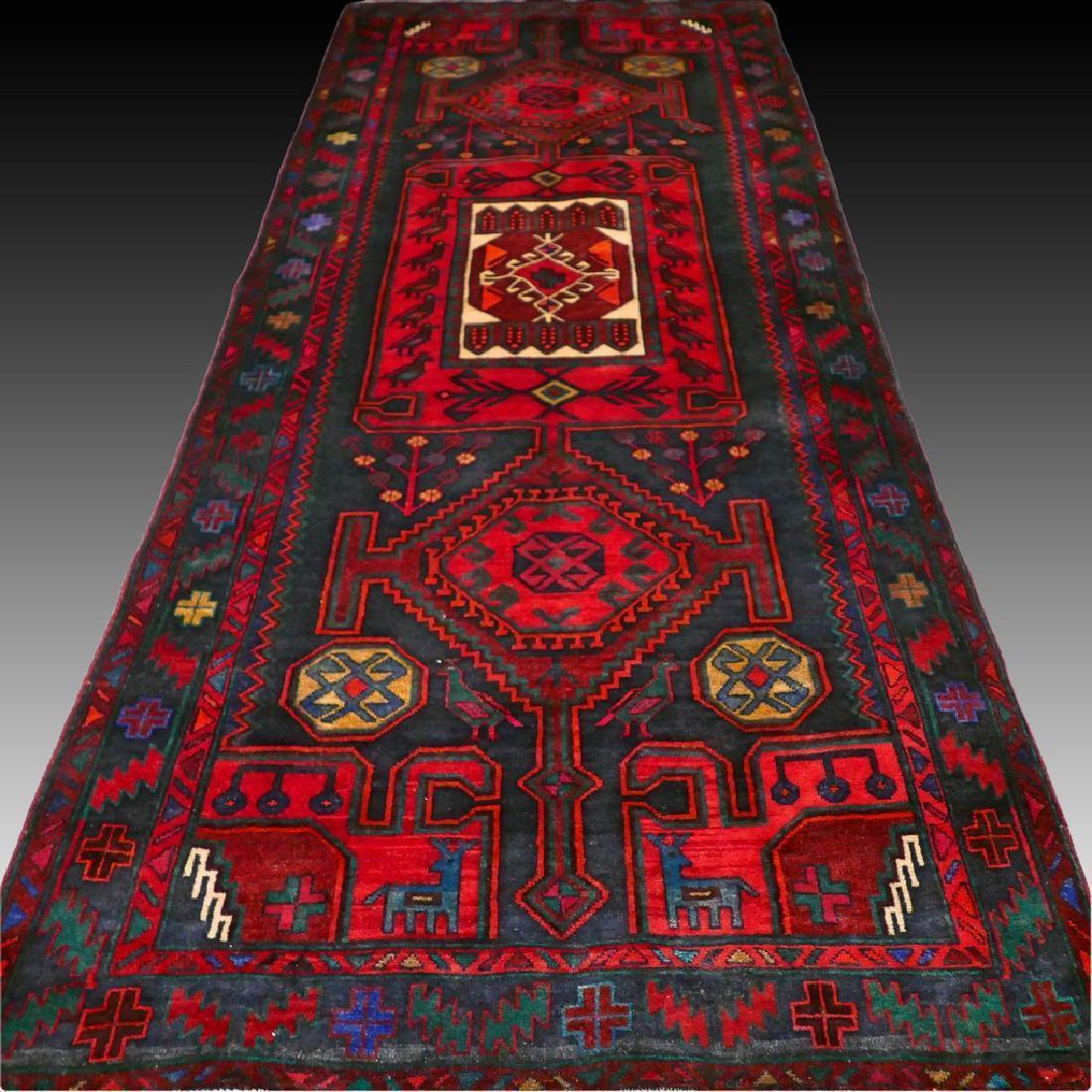 Tribal Kurdish rug - 10.2 x 4.2 - very good condition (1 of 8)